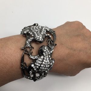 Kissing frogs statement bracelet